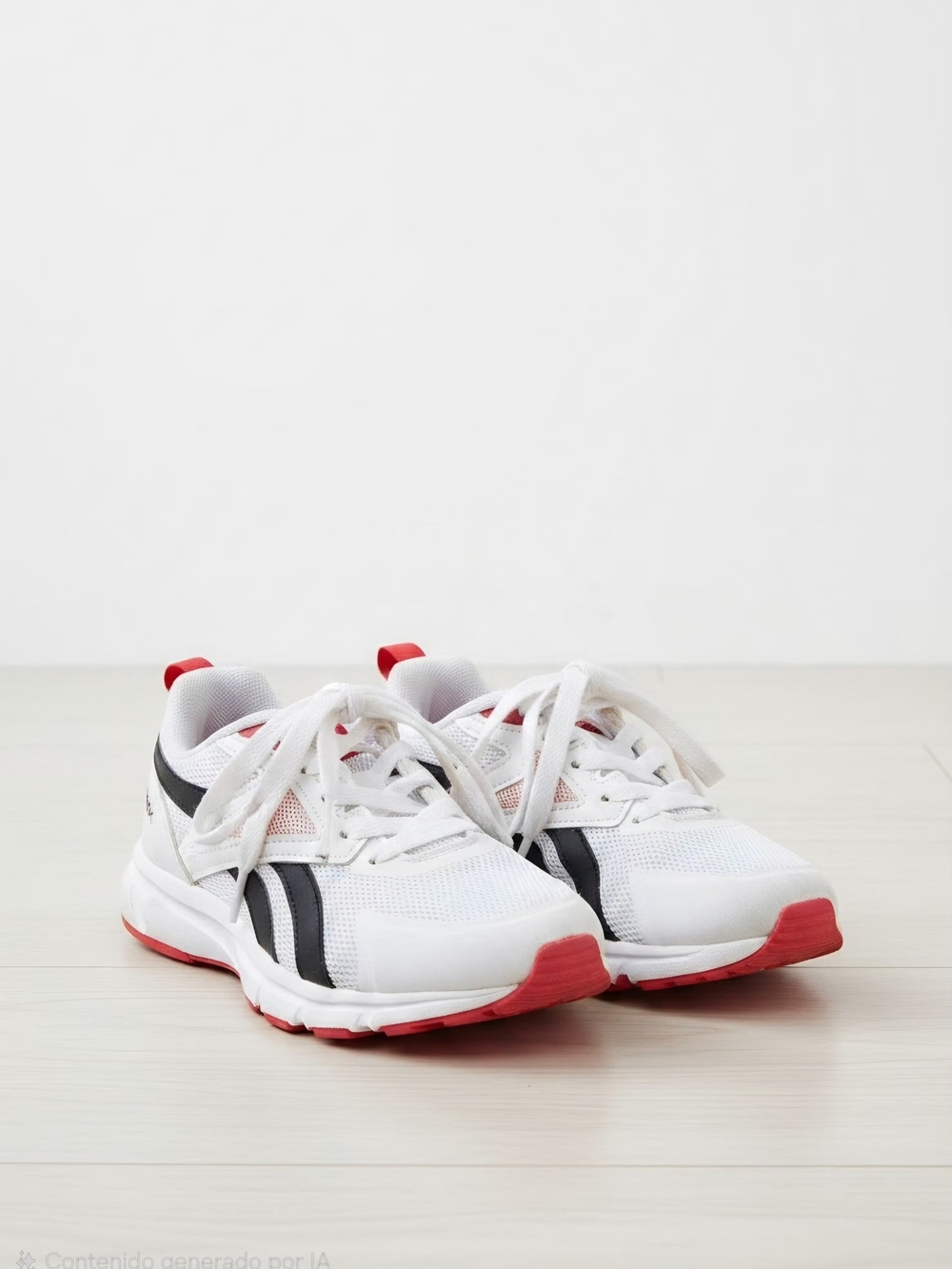 Reebok Kids White, Black & Red Lace-Up Sneakers